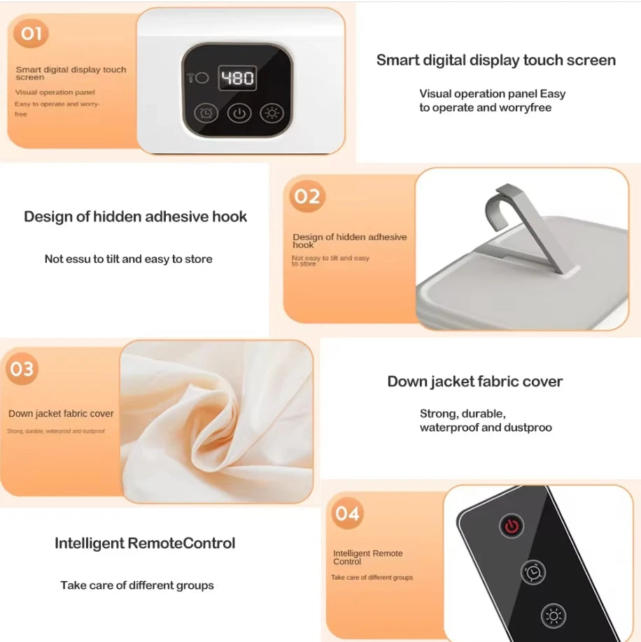 ✨ Multifunctional Portable Electric Clothes Dryer – Foldable, Compact & UV Sterilizing | 600W Dual Mode | UK/EU/US Plug Options ✨