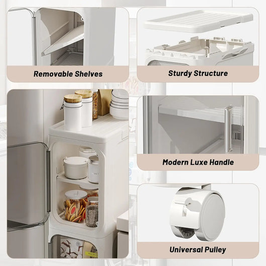 4-Tier Rolling Storage Cabinet