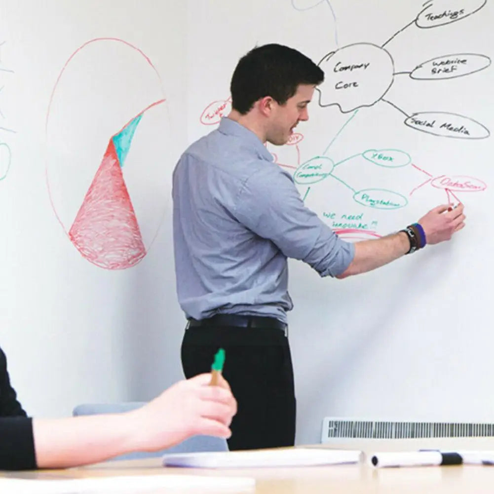 Erasable Whiteboard & Blackboard Sticker – Large PVC Adhesive Teaching Board (45×200cm) with Pen