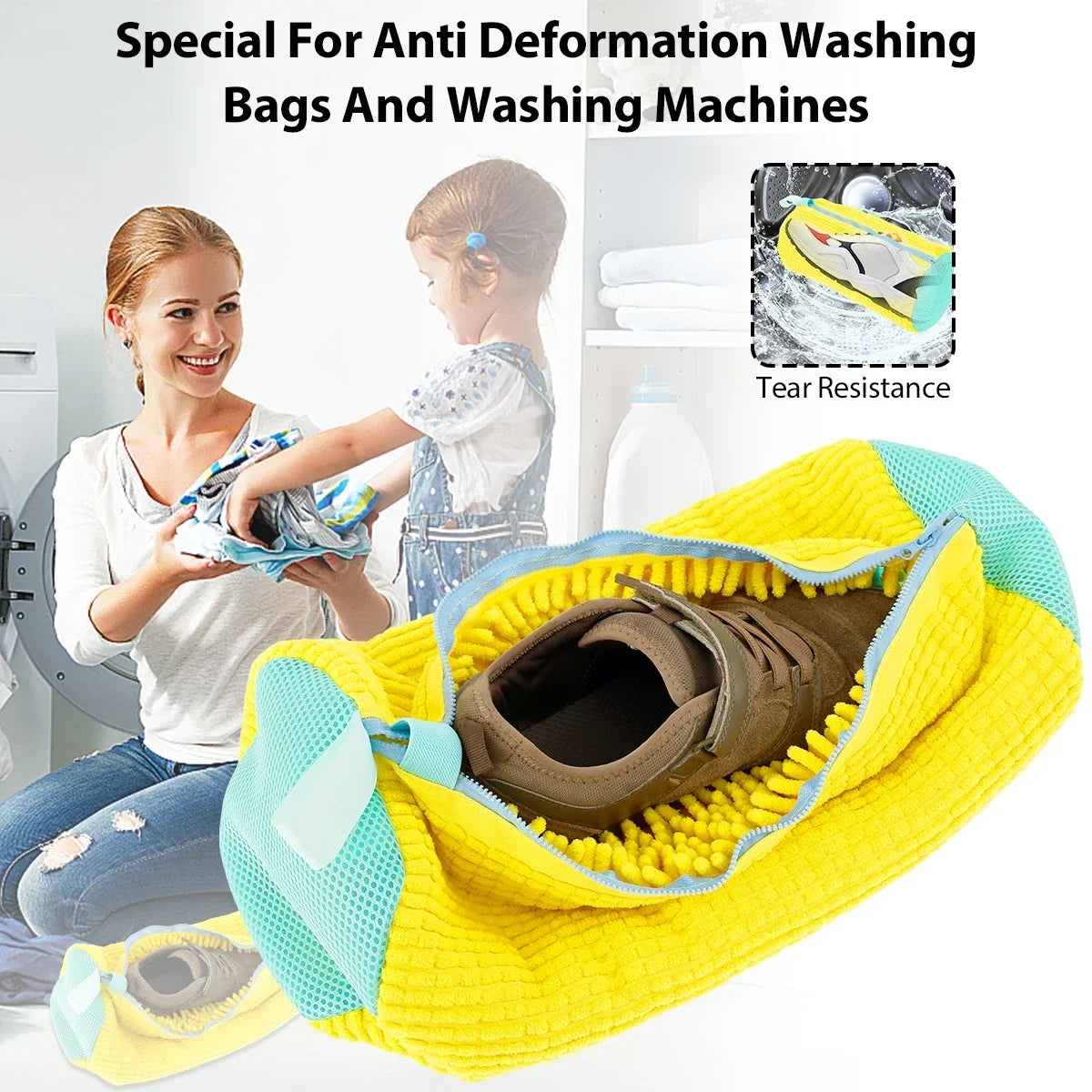 👟 SneakClean Magic Bag – Gentle Shoe Washer & Dryer Protector
