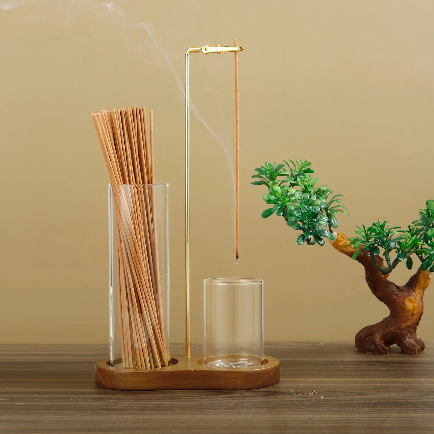 🌿 ZenFlow Glass Burner – Clean & Calm Incense Holder with Ash Catcher