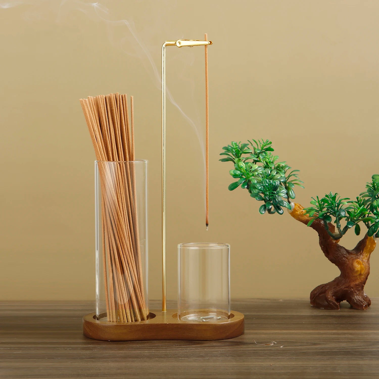 🌿 ZenFlow Glass Burner – Clean & Calm Incense Holder with Ash Catcher