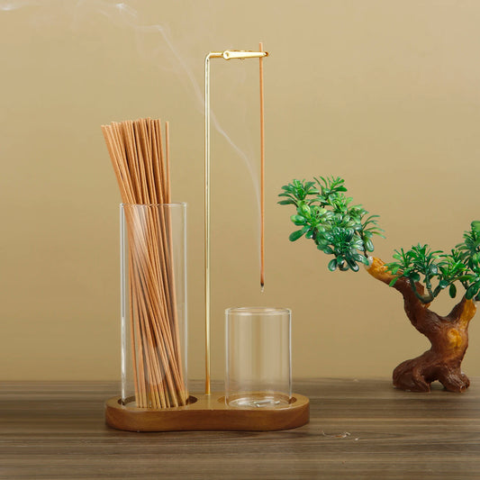 🌿 ZenFlow Glass Burner – Clean & Calm Incense Holder with Ash Catcher
