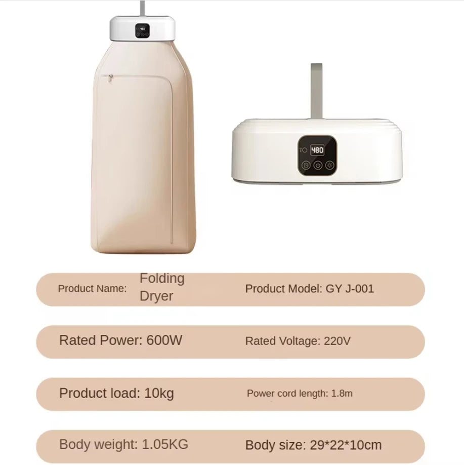 ✨ Multifunctional Portable Electric Clothes Dryer – Foldable, Compact & UV Sterilizing | 600W Dual Mode | UK/EU/US Plug Options ✨