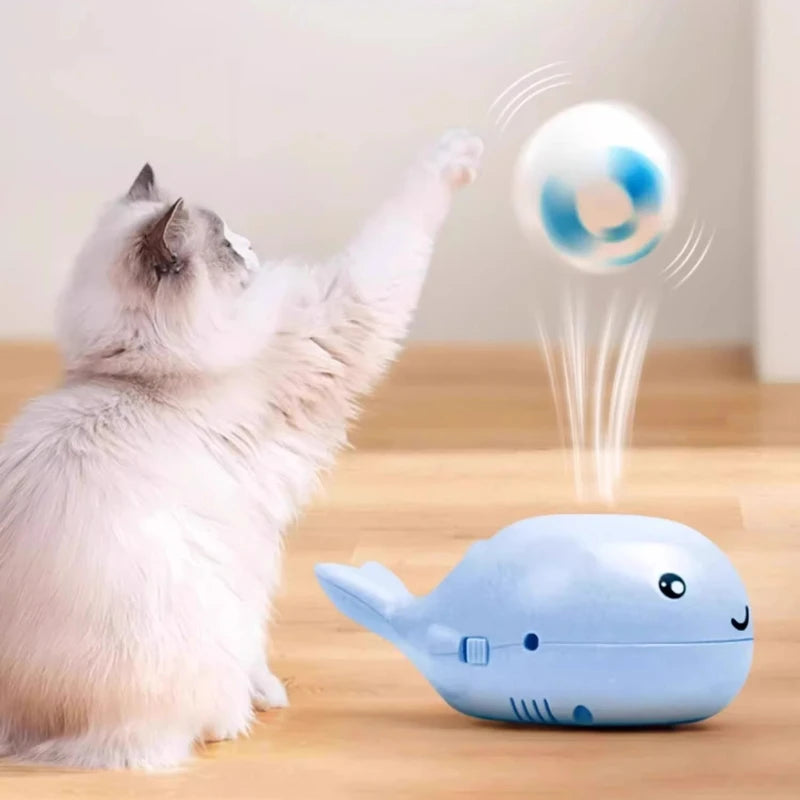 🐋 WhaleSpin Hover Buddy – Floating Ball Cat Teaser & Mini Fan