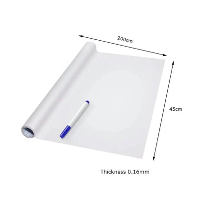 Erasable Whiteboard & Blackboard Sticker – Large PVC Adhesive Teaching Board (45×200cm) with Pen