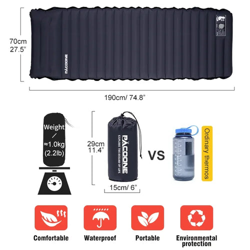 🌲 CampCloud 10 Air Pad – Self-Inflating Adventure Mattress