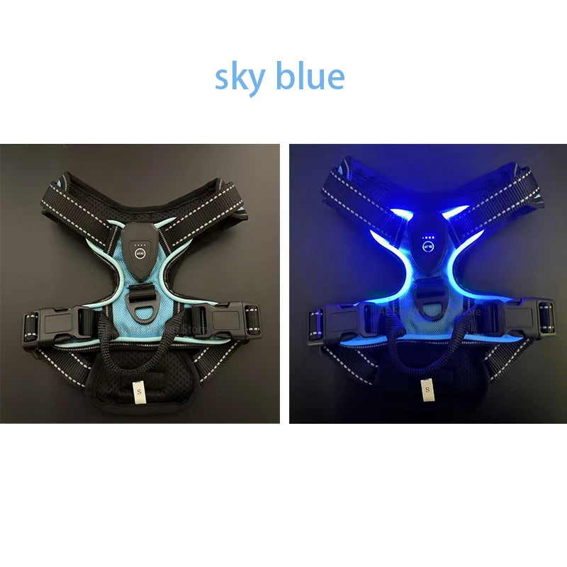 🌟 GlowPup Harness – Light the Way for Night Walks